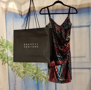 Barneys Parker Black rainbow striped sequins 6 8